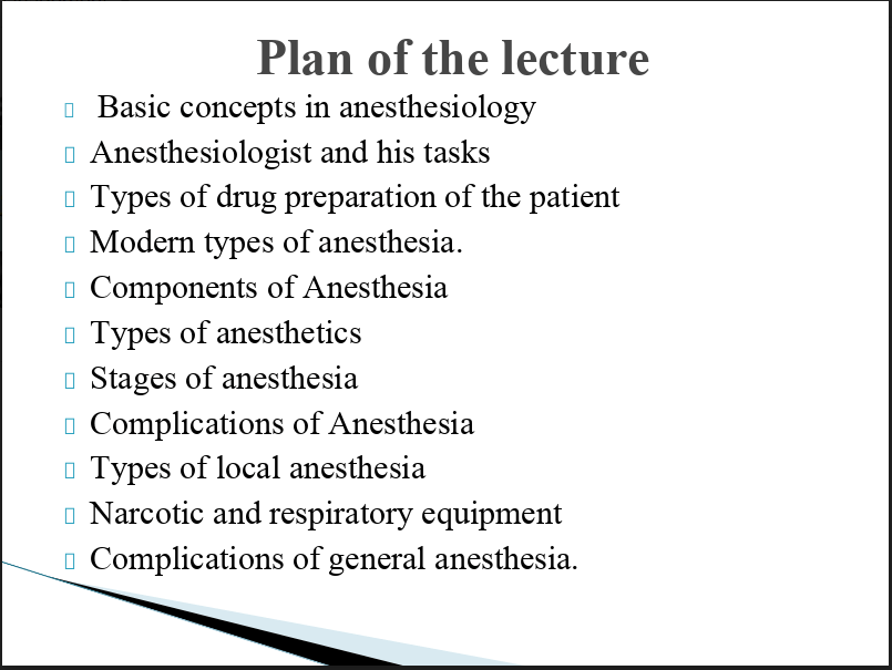 Study Medicine in Europe - lecture plan