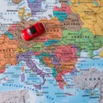 a map with a car on it symbolising the travel medical students to when going abroad