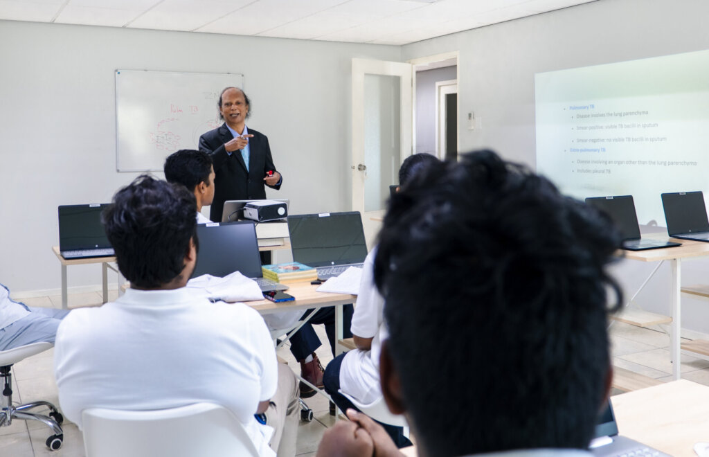 Bay University - School of Medicine - lecturer explaining a lesson
