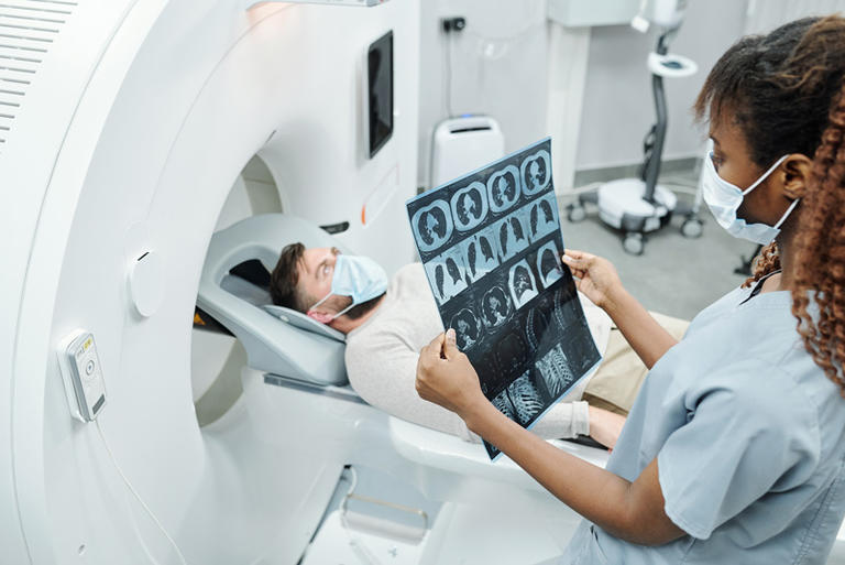 Student Practicing Radiology