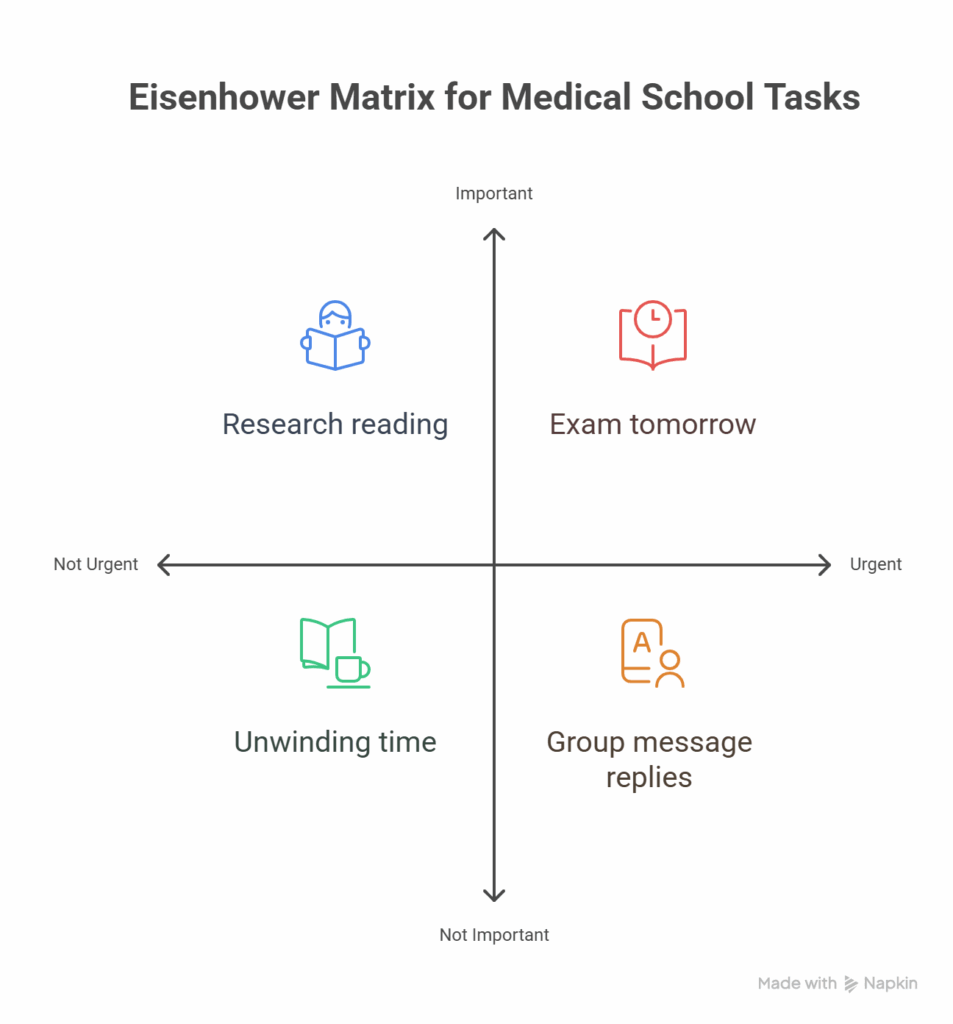 Eisenhower Matrix For Medical School Tasks